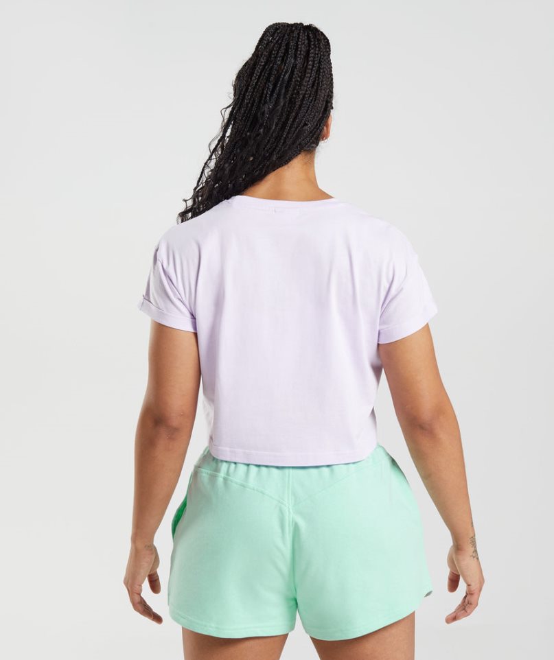 Women's Gymshark Legacy Cropped Tops Light Purple | CA A08N67